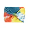 Diadema Tie-Dye Versión Amplia Europea y Americana de 18 cm de Ancho, Diadema Deportiva de Yoga Color Arcoíris, Diadema Elástica Absorbente de Sudor para Mujer
