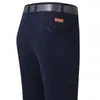 Estilo Wasteland Otoño e Invierno Pana Rayada Terciopelo Nuevos Pantalones Casuales para Hombre Rectos de Cintura Alta Color Sólido Pantalones Largos para Hombre