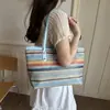 Bolso de paja tejido para mujer 2026 nuevo bolso de mano estilo playa de verano, bolso de hombro simple y versátil para vacaciones