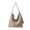 Bolso Tote de Gamuza Cruzada para Mujer 2026 Nuevo Gran Capacidad Retro Bolso de Viaje Tejido Casual Cómodo Bolso de Hombro