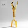 Troféu de metal de alta qualidade personalizado, troféu de cristal em formato de cubo com tema de tecnologia para reunião anual da empresa e premiação de funcionários