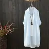 Top Rayado de Longitud Media Verano 2026 Camisa Holgada para Mujer Cárdigan de Moda Ropa Exterior Protección Solar Chaqueta Delgada