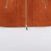 Chaqueta de cuero de verano para mujer estilo europeo y americano con cuello alto 12687
