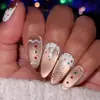 Ojo de Gato Hombre de Jengibre Dulce Navidad Uñas Portátiles Larga Almendra Arte de Uñas Retro Desmontables Uñas Postizas Producto Terminado