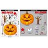 Adesivos bonitos de Halloween dos desenhos animados Bruxa Morcego Abóbora Cabeça de caveira Adesivos eletrostáticos Decoração de festa de Halloween Adesivos de janela