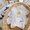 Camiseta de Manga Corta de Algodón Puro para Niñas Transfronteriza Ropa de Verano para Niños Bebé Dibujos Animados Estampado Manga Media Top de Verano para Niños