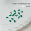 Ponta Esmeralda Base Pontiaguda Diamante de Formato Especial Joia para Nail Art Pedra de Vidro Açúcar Cristal Coração de Pêssego Verde Pavão Decoração de Unhas de Natal Atacado