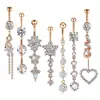 Conjunto Clássico de Anéis de Umbigo em Aço Inoxidável Anel de Umbigo Joias para Body Piercing Anéis para Umbigo Conjunto de 7 Peças
