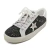 Tênis Feminino Distressed Estrela Dongdaemun Coreano, Couro Genuíno, Novo Modelo Primavera 2026, Tênis Casuais Versáteis com Solado Baixo Vintage