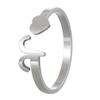 Anillo de doce constelaciones simple de hoja perenne transfronteriza, anillo de cola de amor tridimensional, anillo de apertura ajustable, fábrica de cabello liso