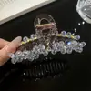 Nuevo Pasador de Cristal Azul de Alta Gama, Pasador de Lujo Ligero para Mujer, Pasador para la Parte Trasera de la Cabeza, Accesorio para el Cabello de Pinza de Tiburón