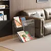 Prateleira de Armazenamento em Forma de Linha, Mesa de Cabeceira Geométrica, Estante de Armazenamento, Mesa Pequena de Metal, Porta-Revistas de Chão, Mesa Lateral de Sofá de Metal