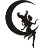 Elfo Corte Láser Unicornio Alas de Ángel Negras Niña Decoración de Tarjeta Festiva Mariposa Hada