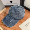 Boné de Baseball Letra Marca Trendy Street Style Coreano Feminino Primavera e Verão Versátil Jeans Rosto Grande Rosto Pequeno Masculino