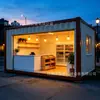 Recipiente de arroz e marrom de camada única loja de conveniência área cênica de parque com janela aberta loja de varejo móvel pré-fabricada