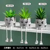 Sencilla creativa muñeca de pies colgantes cilindro de cemento simulación planta suculenta maceta sala de estar decoración del hogar fabricantes mayoreo