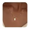 Colar Amazon Transfronteiriço com 26 Letras Iniciais, Colar Dourado Feminino, Corrente de Clavícula da Moda e Versátil Tendência de Joias