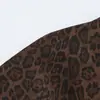 Ins estilo europeo y americano transfronterizo 2026 nueva moda elegante blazer de gamuza sin cuello con estampado de leopardo para mujer