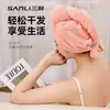 Touca Sanli para Secar Cabelo Feminino, Modelo Novo, Turbante Altamente Absorvente, Touca de Banho com Listras Verticais Lisas, Turbante, Toalha para Secar Cabelo