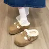 Chinelos estilo Birkenstock de sola grossa, forrados com fleece, com capas de pelúcia para os dedos, novas botas de neve de inverno 2026 femininas, pantufas meia-calça forradas com fleece e quentes