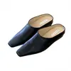Meias Pantufas Femininas Estilo Europeu e Americano com Bico Quadrado Pequeno, Aumento de Altura Escondido, Moda para Uso Externo, Salto Grosso, Mules para Calçar