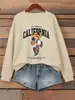 Sudadera con estampado de oso de California para mujer, Otoño, Holgada, Hip-Hop, para Correr, Cuello Redondo