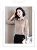 Camisa de Acetato Satinado para Mujer de Manga Larga Camisa Sedosa Diseño Elegante de Principios de Otoño Top Nicho de Moda