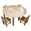 Juego de Mesa y Sillas Roble para Jardín de Infancia para Niños para Aprender a Escribir, Mesa de Comedor para Seis Personas, Mesa Rectangular para Juegos de Juguetes para Bebés, Madera Maciza