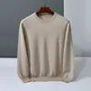 Suéter Masculino de Cashmere Gola Redonda Novo Outono Inverno Cor Sólida Solto Espessado Pulôver Tricotado Base Lã Suéter Quente