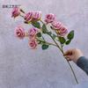 Rama Alta Nueve Cabezas Rosa Pequeña Flor Falsa Rizada Rosa Té Simulación Flor Ceremonia de Boda Auditorio de Bodas Decoración del Hogar Material de Flores