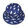 Sombrero de Pescador Nuevo Estilo con Estampado de Animales Marinos Tiburones para Mujeres y Hombres, Sombrero de Cubo Doble Cara para Protección Solar al Aire Libre