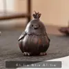 Mascota de Té de Arcilla Púrpura Zorro de Nueve Colas Adorno Creativo, Se Puede Usar para Juego de Té, Decoración de Mesa de Té Inspirada en Zen, Adorno Pequeño