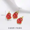 Tendência Nacional Método Antigo Pingente de Ouro de Areia Fogo Azul Gotejamento de Óleo Sorte Oco Esculpido Pérolas Incrustadas Acessórios para Pulseira Colar DIY Feito à Mão