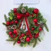 Decoraciones Navideñas Transfronterizas 40cm Decoraciones de Corona Navideña Colgantes para Puerta Regalos Arreglo de Escena de Pared Corona de Guirnalda de Flores