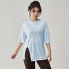 Camiseta Esportiva Plus Size Feminina Secagem Rápida Leve Respirável Solta Fitness Manga Curta Roupa de Yoga Blusa Top para Corrida