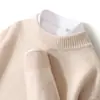 Suéter Novo de Lã 100% Pura para Homens Outono e Inverno, Suéter Pulôver de Gola Alta Meia-Gola Espessado, Suéter de Caxemira Tamanho Grande com Camada Base