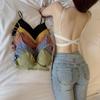Nuevo Estilo Sujetador de Espalda Hueca para Estudiantes, Cruzado, Sujetador Inalámbrico, Bandeau Fino de Verano