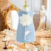 Vestido Colete Feminino Amazon Transfronteiriço Vestido Tridimensional Feito à Mão com Flor Grande Vestido Infantil para Festival de Piano Performance