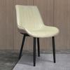 Silla de Comedor para Uso Doméstico, Silla de Ocio Nórdica de Cafetería de Alta Gama con Respaldo, Silla de Hotel, Silla de Mesa de Comedor de Hierro Forjado con Tapicería de Cuero
