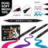 ¡Guau, set de 72 colores de rotulador acrílico de doble punta, bolígrafo de pintura impermeable a base de agua de doble punta, suministros de arte para graffiti DIY