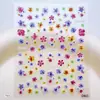 Nuevas Caligrafía Retro Cartas Románticas Inglesas Pegatinas para Uñas Arte 5D Flores Pastorales en Relieve Calcomanías para Uñas
