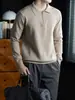 Suéter de Lana Modal de Lujo Old Money con Media Cremallera para Hombre, Otoño e Invierno, Gama Alta, Grueso, Cálido, Tejido Elástico