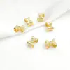 Chapado en Oro 18K14K, Fuerte Retención de Color, Incrustado con Circonita, Textura Martillada, Abalorios Separadores de Lazo, Accesorios Hechos a Mano para DIY de Pulseras y Collares