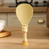 Cuchara para Arroz de Cocina con Ventosa, Antiadherente, de Pie, Grado Alimenticio, Resistente a Altas Temperaturas, para Arrocera