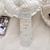 Calcetines de Estilo Japonés con Volante Floral Pequeño para Mujer Calcetines de Algodón Finos Sin Costuras Apilables Estilo Universitario Retro Versátiles Calcetines Largos