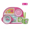 Set de vajilla de fibra de bambú para bebé, comida complementaria, forma de animal de dibujos animados linda, plato separado, tenedor, cuchara, cuenco para comer bebé