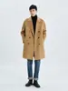 Casaco de Lã Dupla Face Masculino Estilo Coreano Comprimento Médio Lindo Casaco de Lã Outono e Inverno Jovem Gabardine de Lã Casaco de Lã