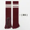 Calcetines de Yoga de Cinco Dedos, Largo hasta la Pantorrilla, Antideslizantes, Profesionales para Correr, Saltar la Cuerda, Fitness Específico, Calcetines Largos Deportivos de Compresión para Pilates para Mujer