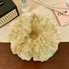 Scrunchie floral preto estilo pastoral para mulheres, elegante e delicado, elástico de cabelo extragrande, acessório de cabelo