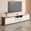 Móvel de TV de Madeira Maciça para Sala de Estar, Armário de Armazenamento Doméstico, Mesa de Centro de Chão Estilo Vintage Cor de Noz com Tampo de Ardósia
